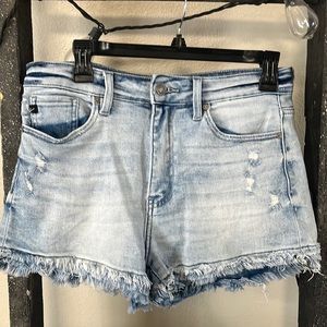 Kancan Jean shorts. Frayed bottom and super cute on.